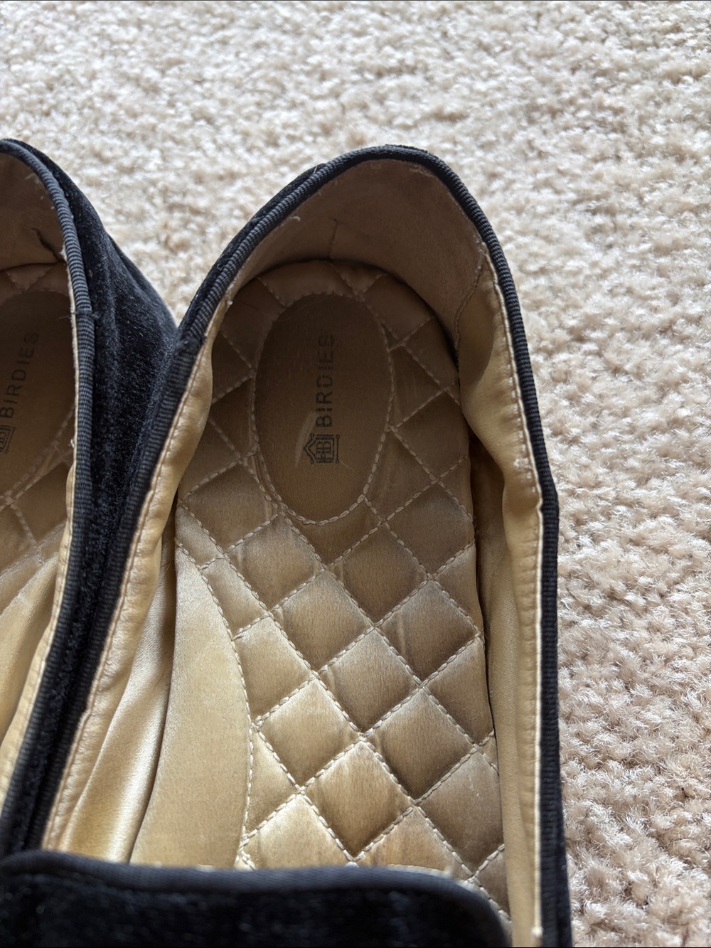 Birdies Black Velvet Slip-On Loafers - Picture 2 of 4